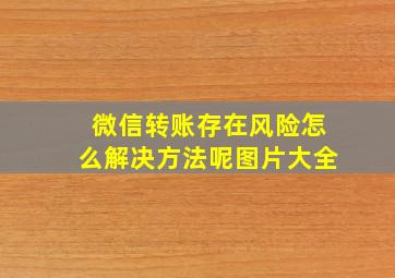 微信转账存在风险怎么解决方法呢图片大全