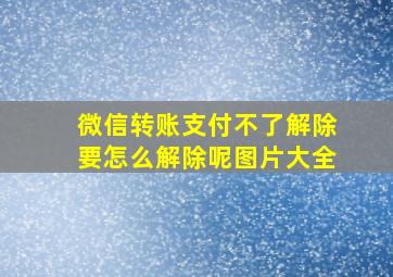 微信转账支付不了解除要怎么解除呢图片大全