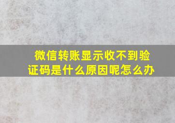 微信转账显示收不到验证码是什么原因呢怎么办