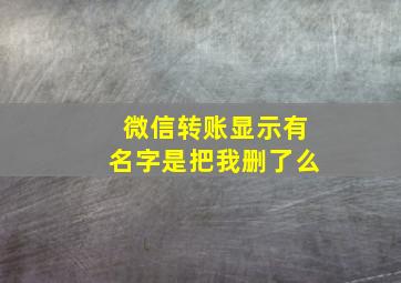 微信转账显示有名字是把我删了么