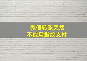 微信转账突然不能用指纹支付