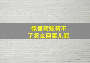 微信转账转不了怎么回事儿呢