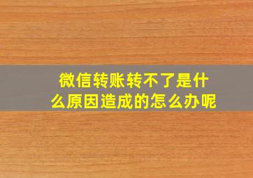 微信转账转不了是什么原因造成的怎么办呢