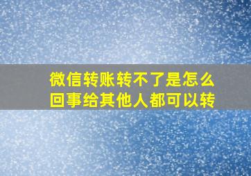 微信转账转不了是怎么回事给其他人都可以转