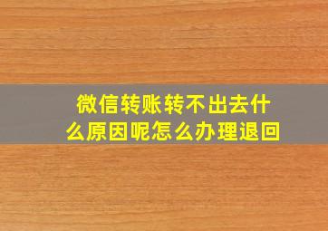 微信转账转不出去什么原因呢怎么办理退回