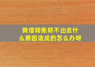 微信转账转不出去什么原因造成的怎么办呀