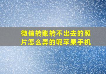 微信转账转不出去的照片怎么弄的呢苹果手机