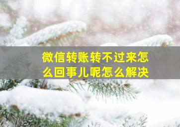 微信转账转不过来怎么回事儿呢怎么解决