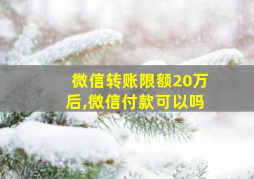 微信转账限额20万后,微信付款可以吗