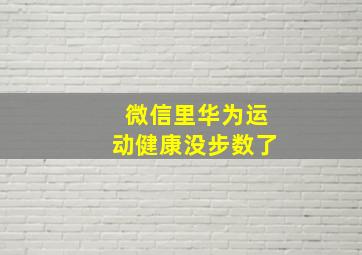 微信里华为运动健康没步数了