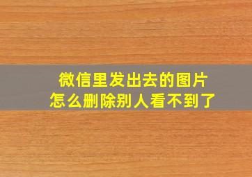 微信里发出去的图片怎么删除别人看不到了