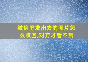 微信里发出去的图片怎么收回,对方才看不到