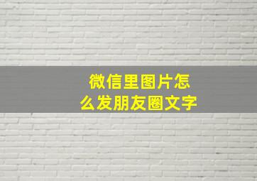 微信里图片怎么发朋友圈文字