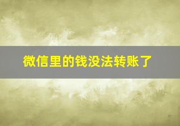 微信里的钱没法转账了