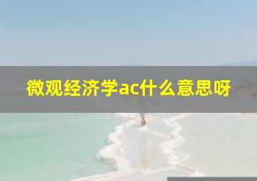 微观经济学ac什么意思呀