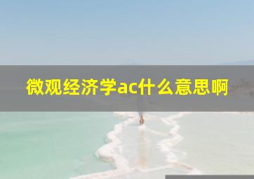 微观经济学ac什么意思啊