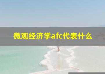 微观经济学afc代表什么