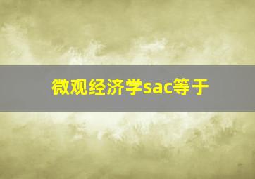 微观经济学sac等于