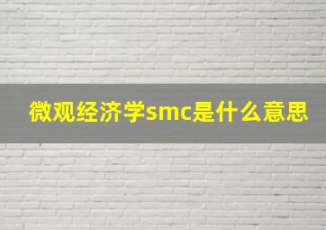 微观经济学smc是什么意思