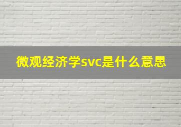 微观经济学svc是什么意思