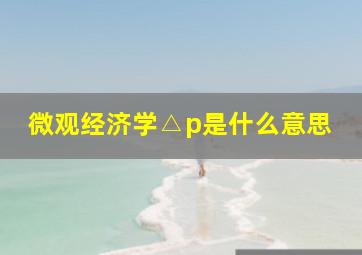 微观经济学△p是什么意思