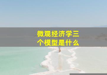 微观经济学三个模型是什么