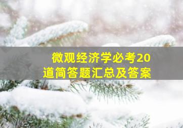 微观经济学必考20道简答题汇总及答案