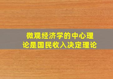 微观经济学的中心理论是国民收入决定理论