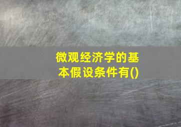 微观经济学的基本假设条件有()