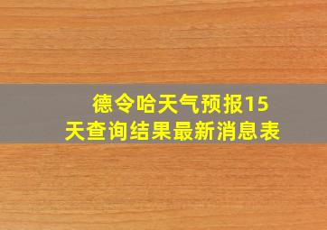 德令哈天气预报15天查询结果最新消息表