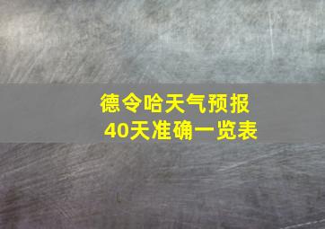 德令哈天气预报40天准确一览表