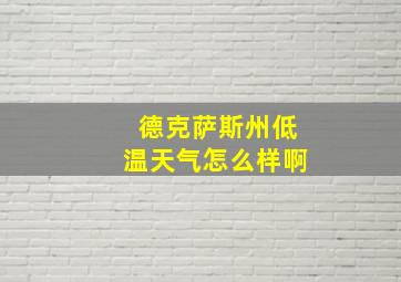 德克萨斯州低温天气怎么样啊