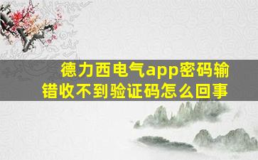 德力西电气app密码输错收不到验证码怎么回事