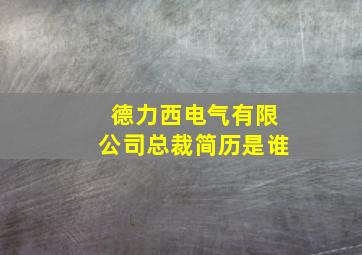 德力西电气有限公司总裁简历是谁