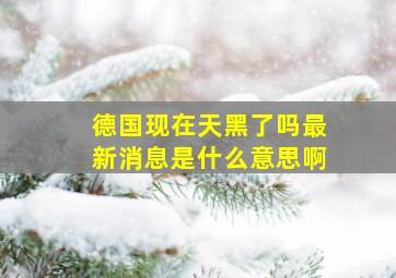 德国现在天黑了吗最新消息是什么意思啊