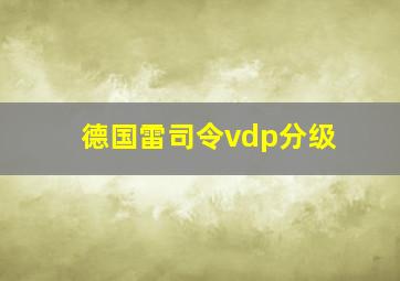 德国雷司令vdp分级