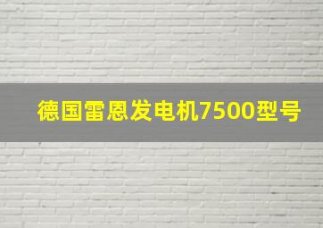 德国雷恩发电机7500型号