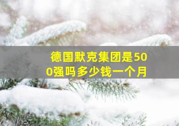 德国默克集团是500强吗多少钱一个月