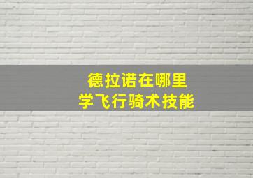 德拉诺在哪里学飞行骑术技能