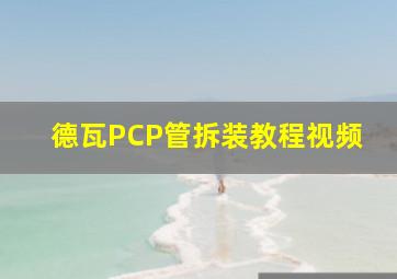 德瓦PCP管拆装教程视频