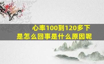 心率100到120多下是怎么回事是什么原因呢