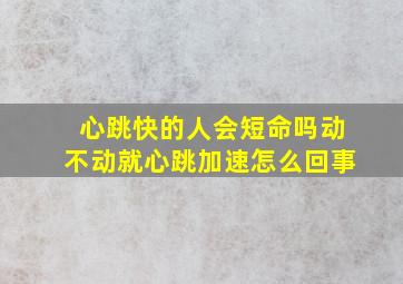 心跳快的人会短命吗动不动就心跳加速怎么回事