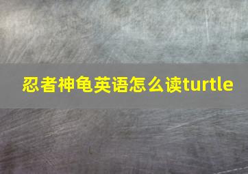 忍者神龟英语怎么读turtle