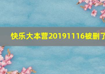 快乐大本营20191116被删了