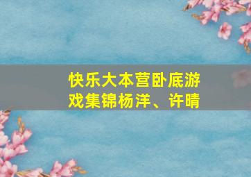 快乐大本营卧底游戏集锦杨洋、许晴