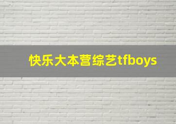 快乐大本营综艺tfboys