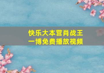 快乐大本营肖战王一博免费播放视频