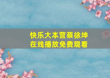 快乐大本营蔡徐坤在线播放免费观看