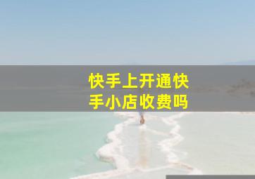 快手上开通快手小店收费吗