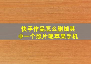 快手作品怎么删掉其中一个照片呢苹果手机